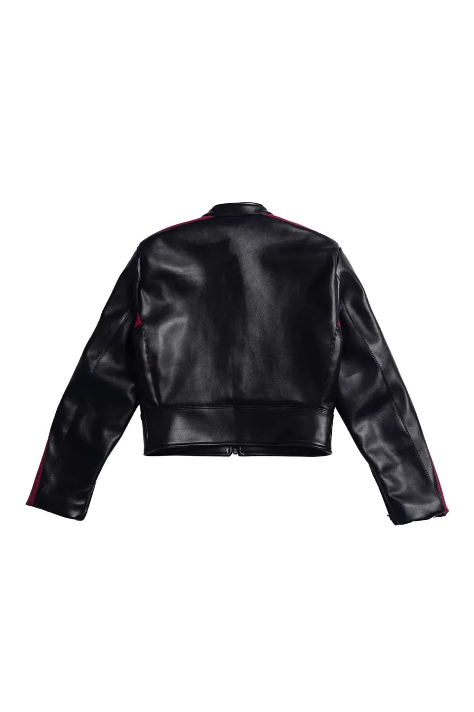 Hustler Black Red Silver Foil Cropped Padded Racing Jacket