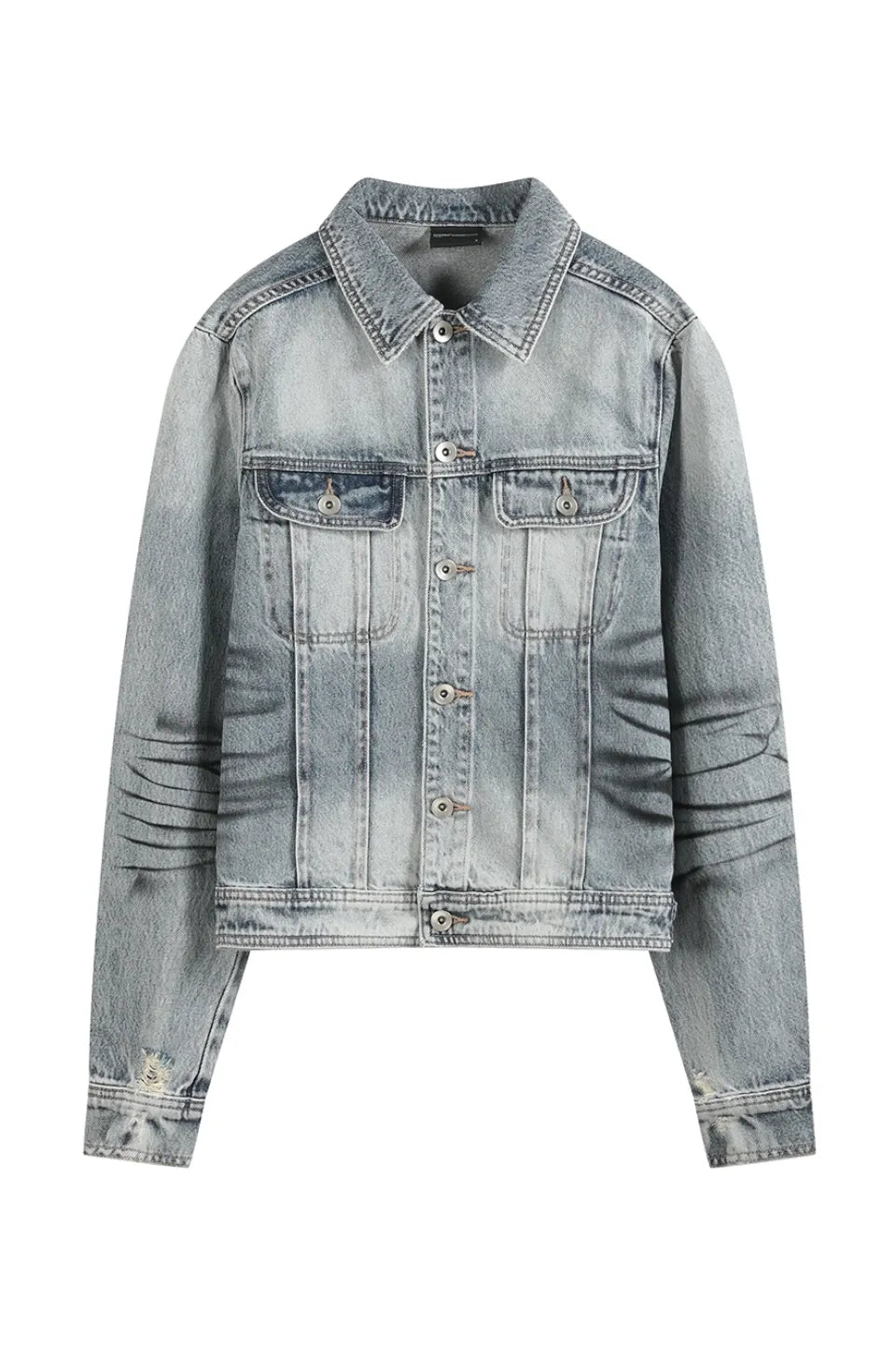 KNIGHT Tiger Pattern Sprayed Denim Jacket