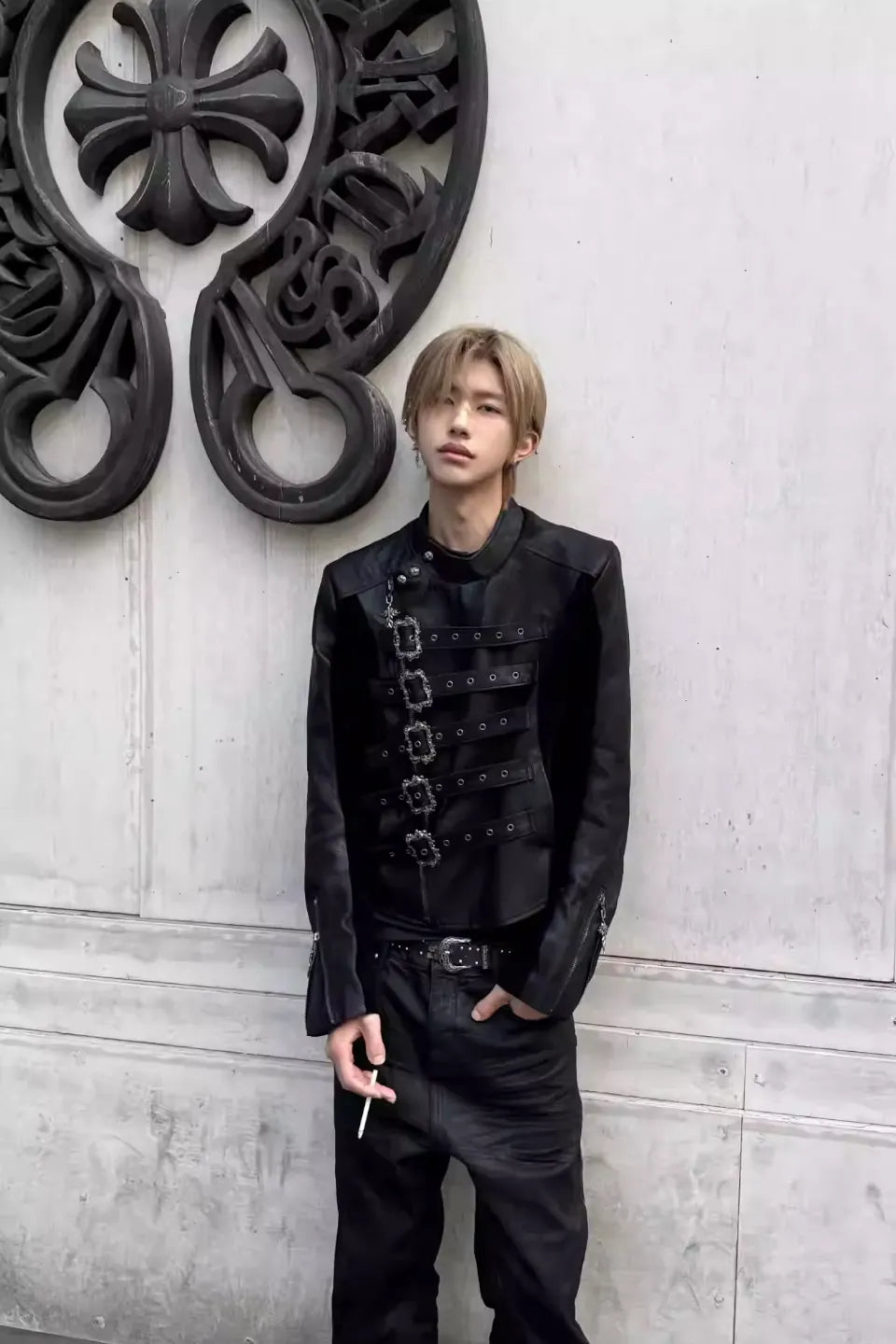 Lace Up Leather Napoleon Jacket