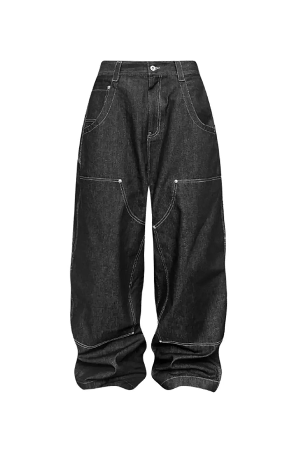 Large Pocket Straight Baggy Jeans