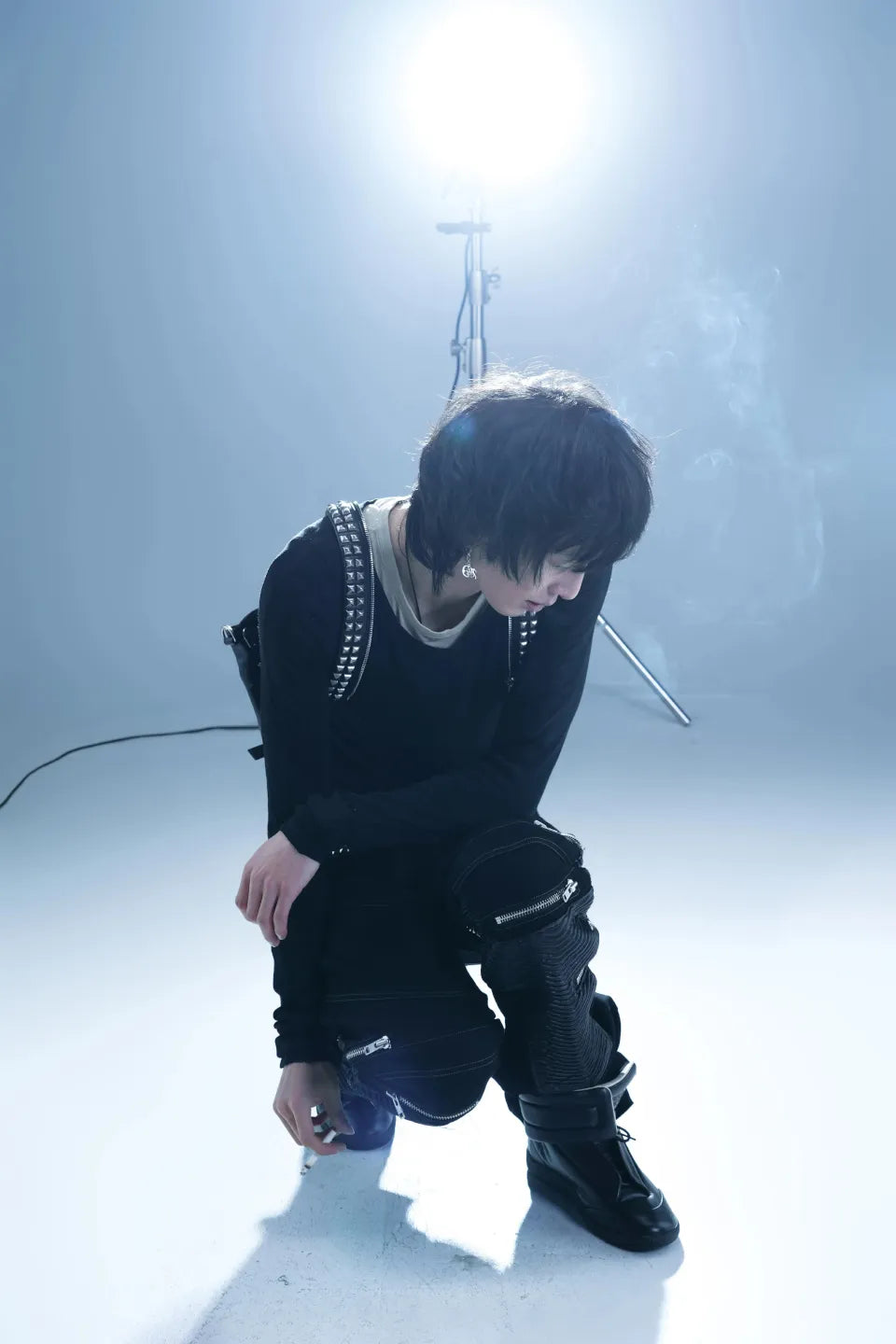 Leather Paneled Zipper Pants