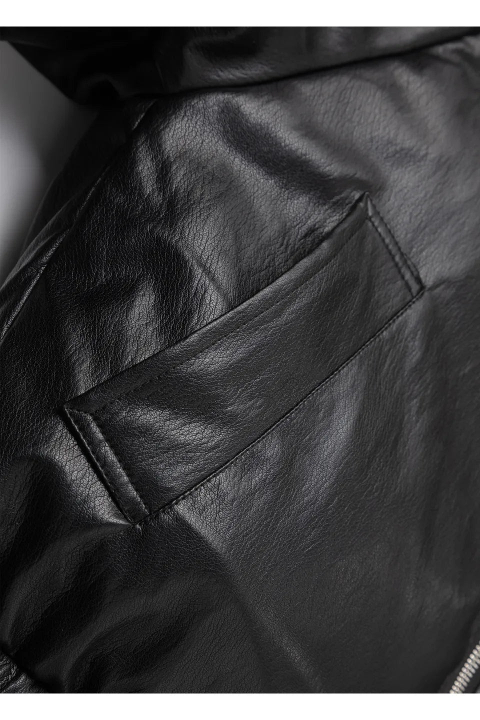 Leather Puffer Bomber