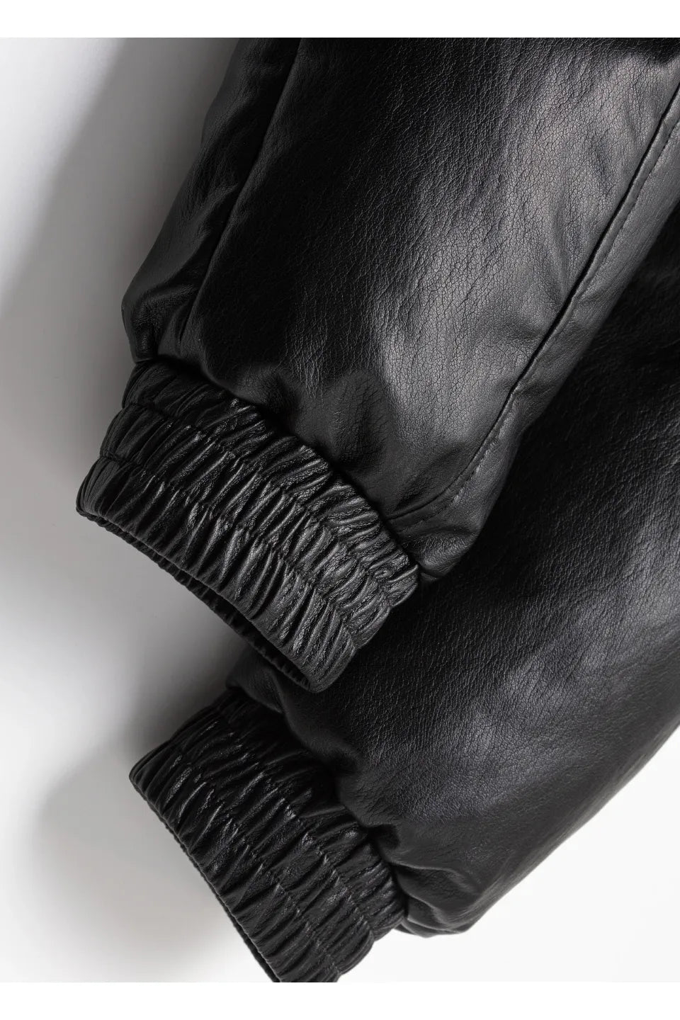 Leather Puffer Bomber