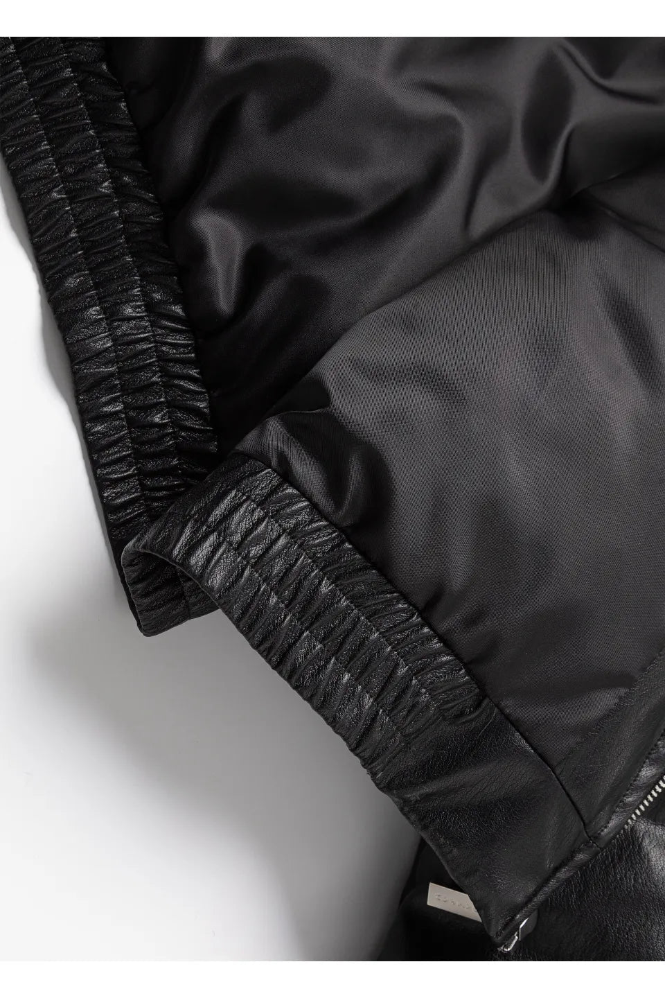 Leather Puffer Bomber