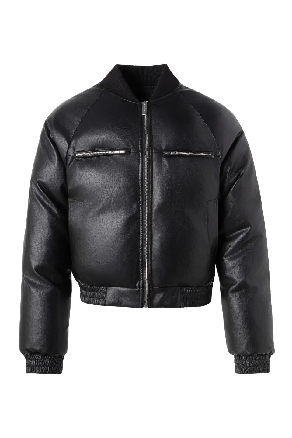 Leather Puffer Bomber