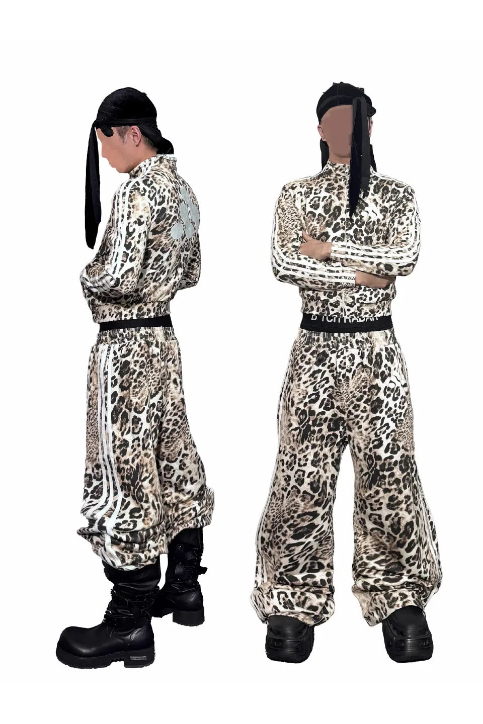 Leopard Print Adida$ Bootleg Sports Pants
