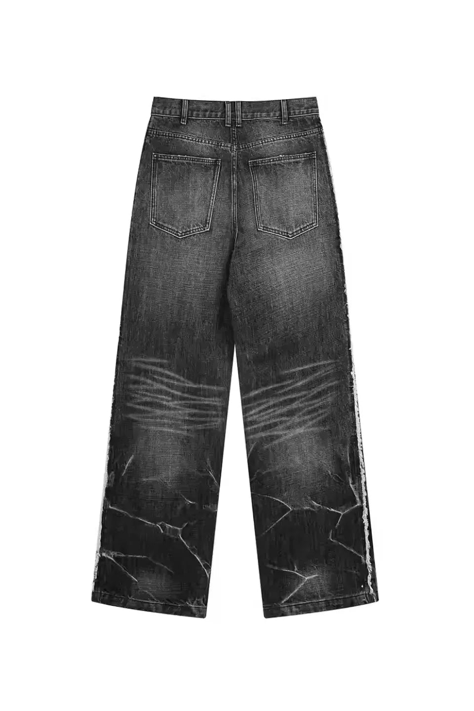 Lightning Washed Frayed Hem Jeans