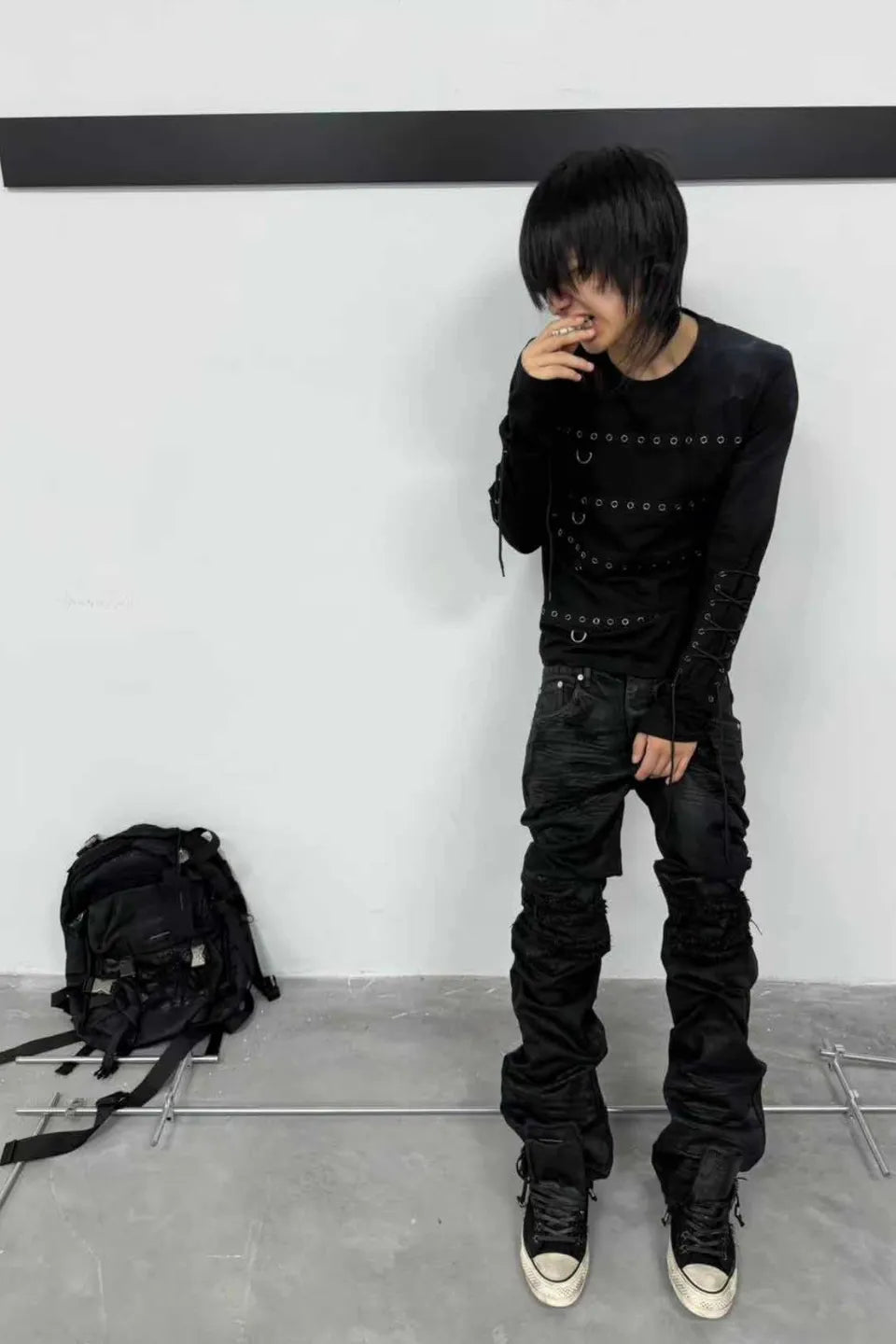 Liquid Coated Straight Leg Denim