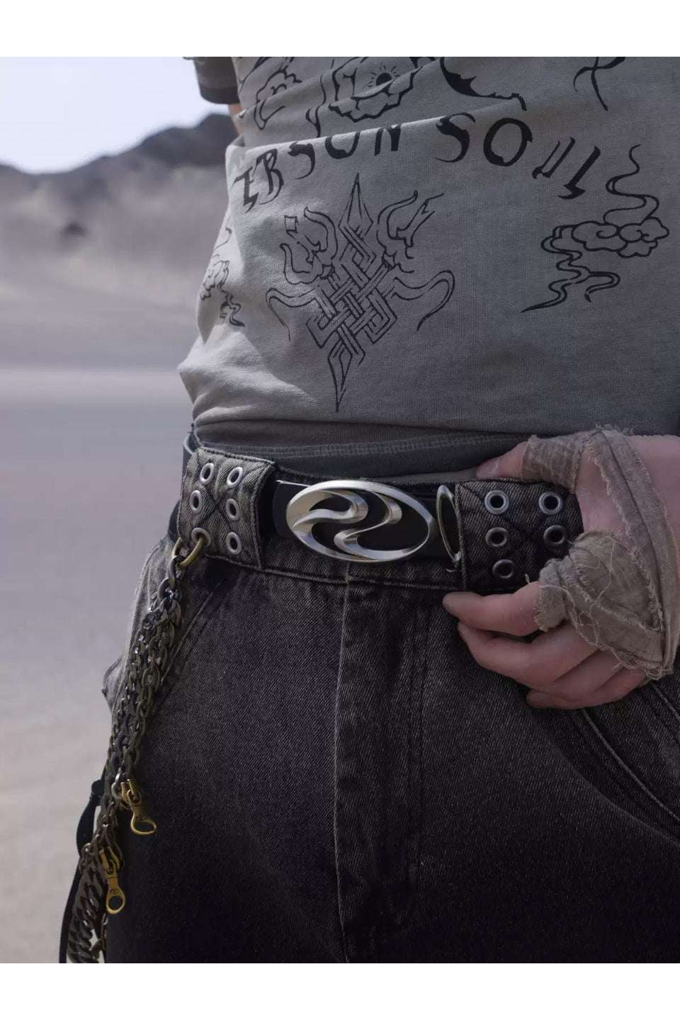 Logo Plated Leather Belt