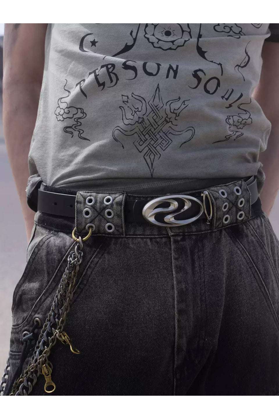 Logo Plated Leather Belt