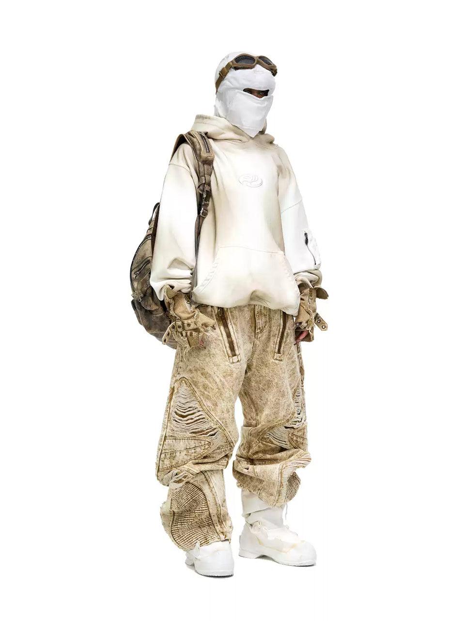 Logo Symbol Basic Loose Hooded Sweatshirt