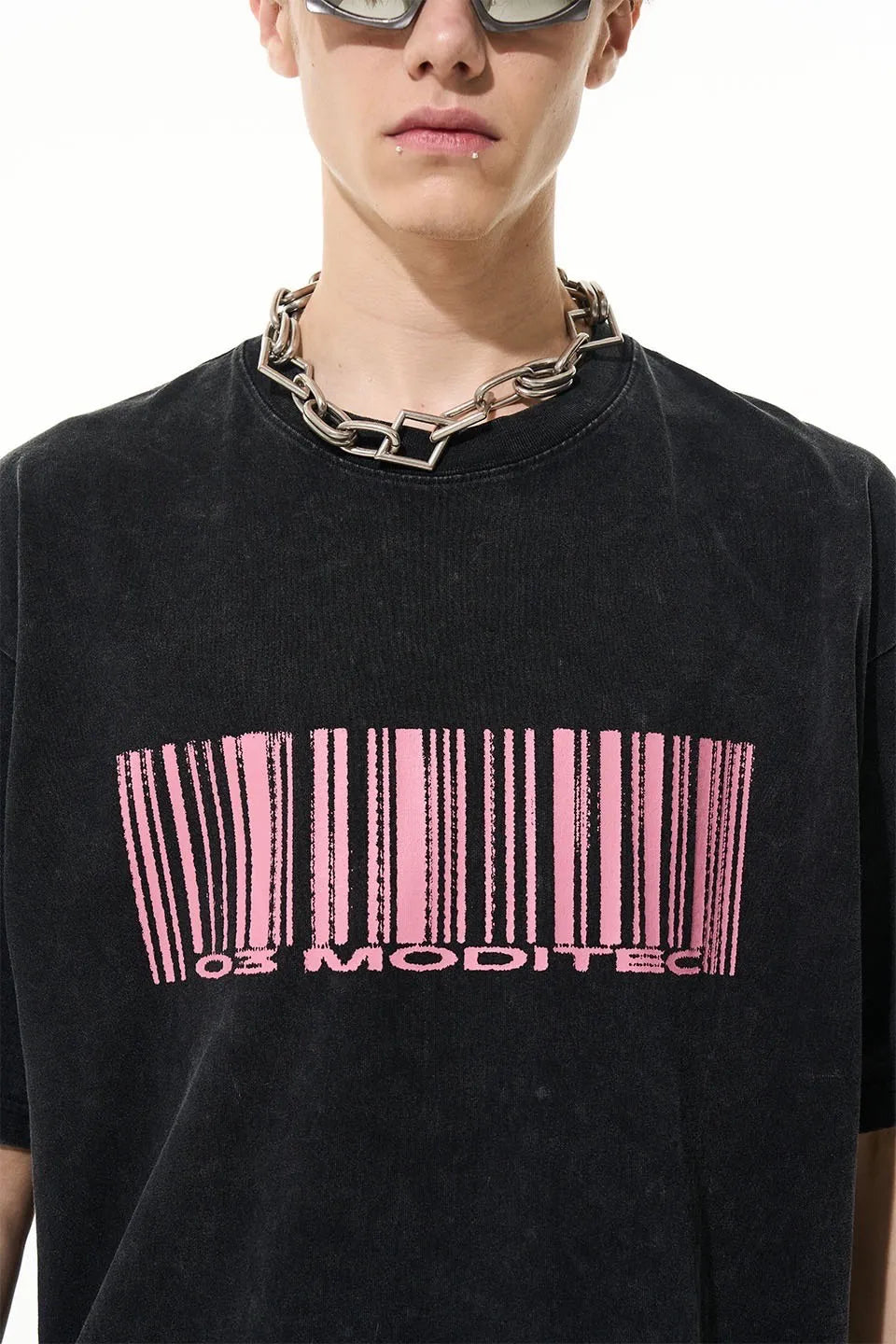 M Bar Strip Code Print Shot Sleeve