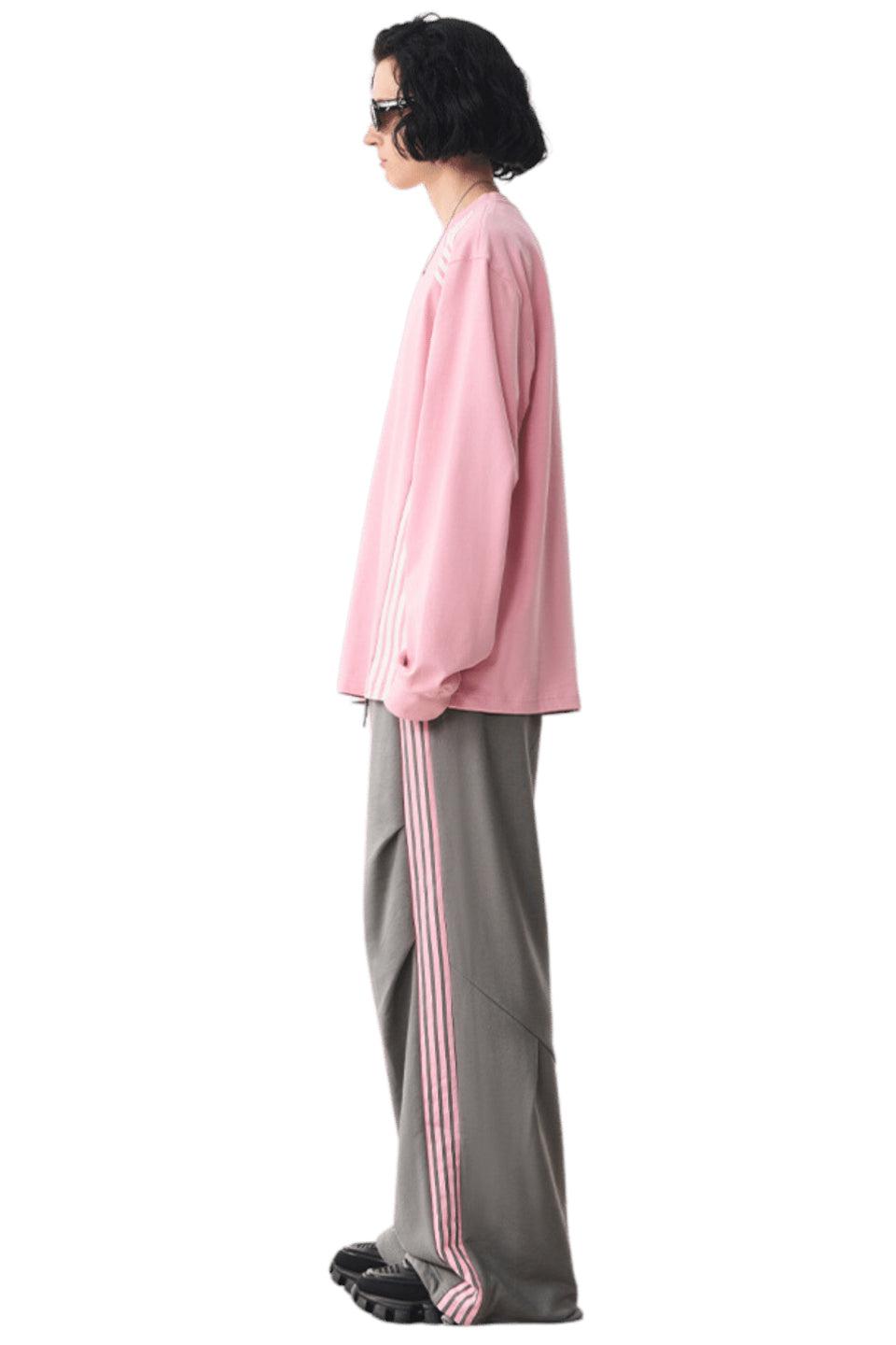 M Striped Stitching Sports Pants