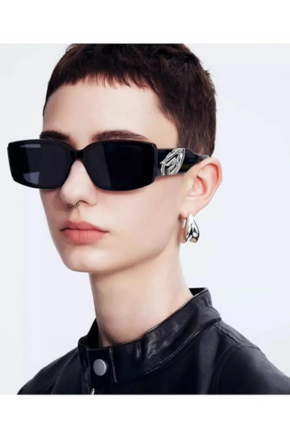Metal Edge Square Sunglasses