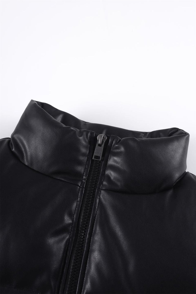 Unknown London - Metal Studded Pu Leather Puffer Jacket アンノウン