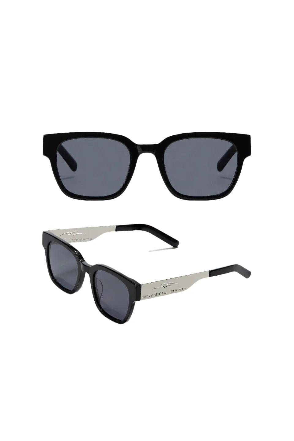 Metal Temple Square Sunglasses