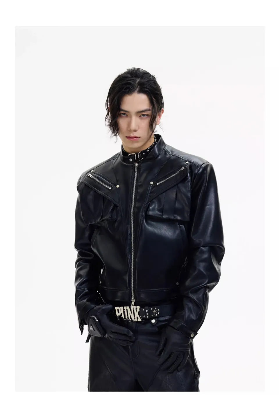 Metal Zipper Short Motorcycle Jacket