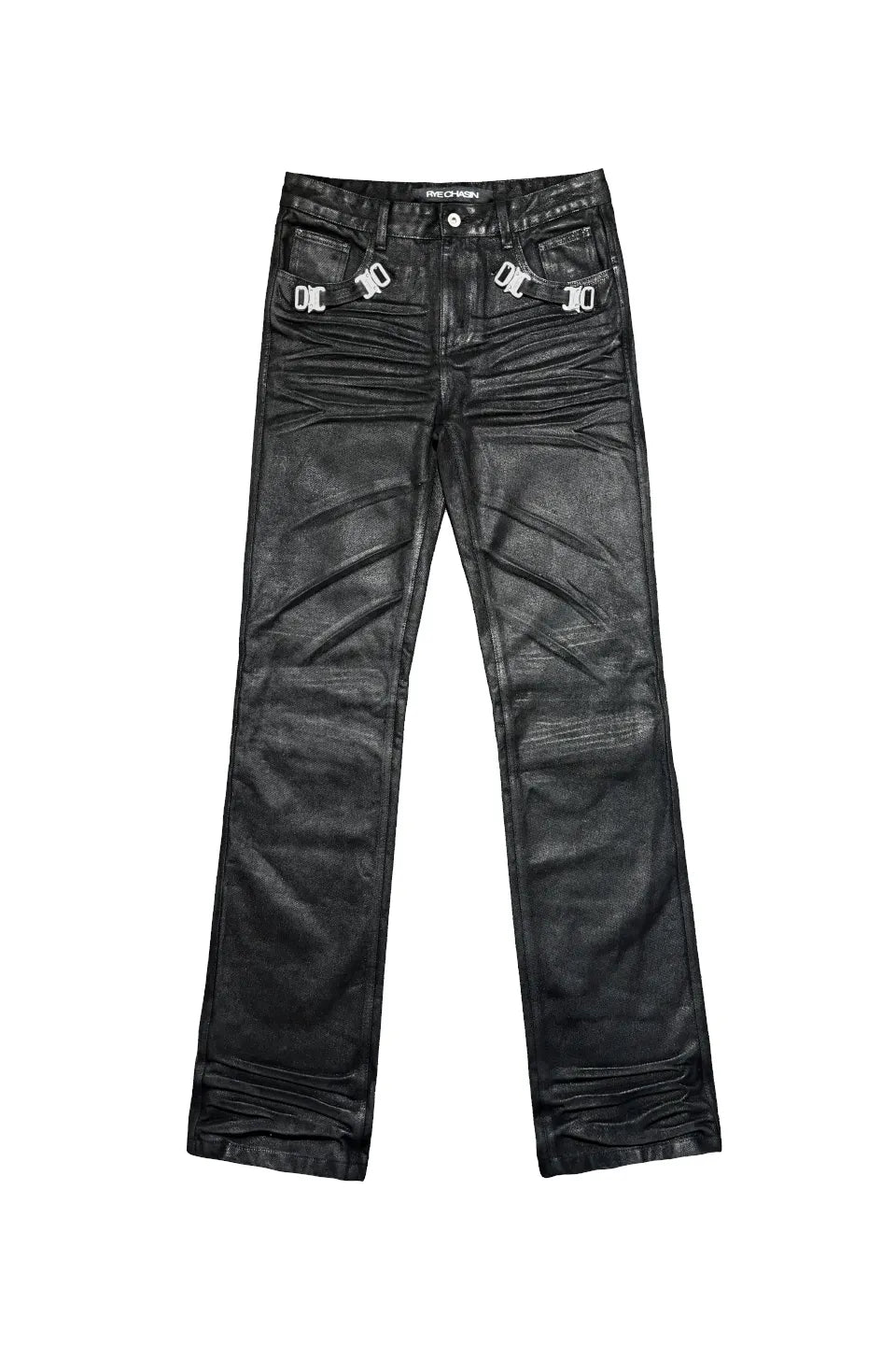 RYE CHASIN | Metal Buckle Waxed Skinny Jeans コーティングデニム RYE CHASIN | Metal Buckle Waxed Skinny Jeans コーティングデニム