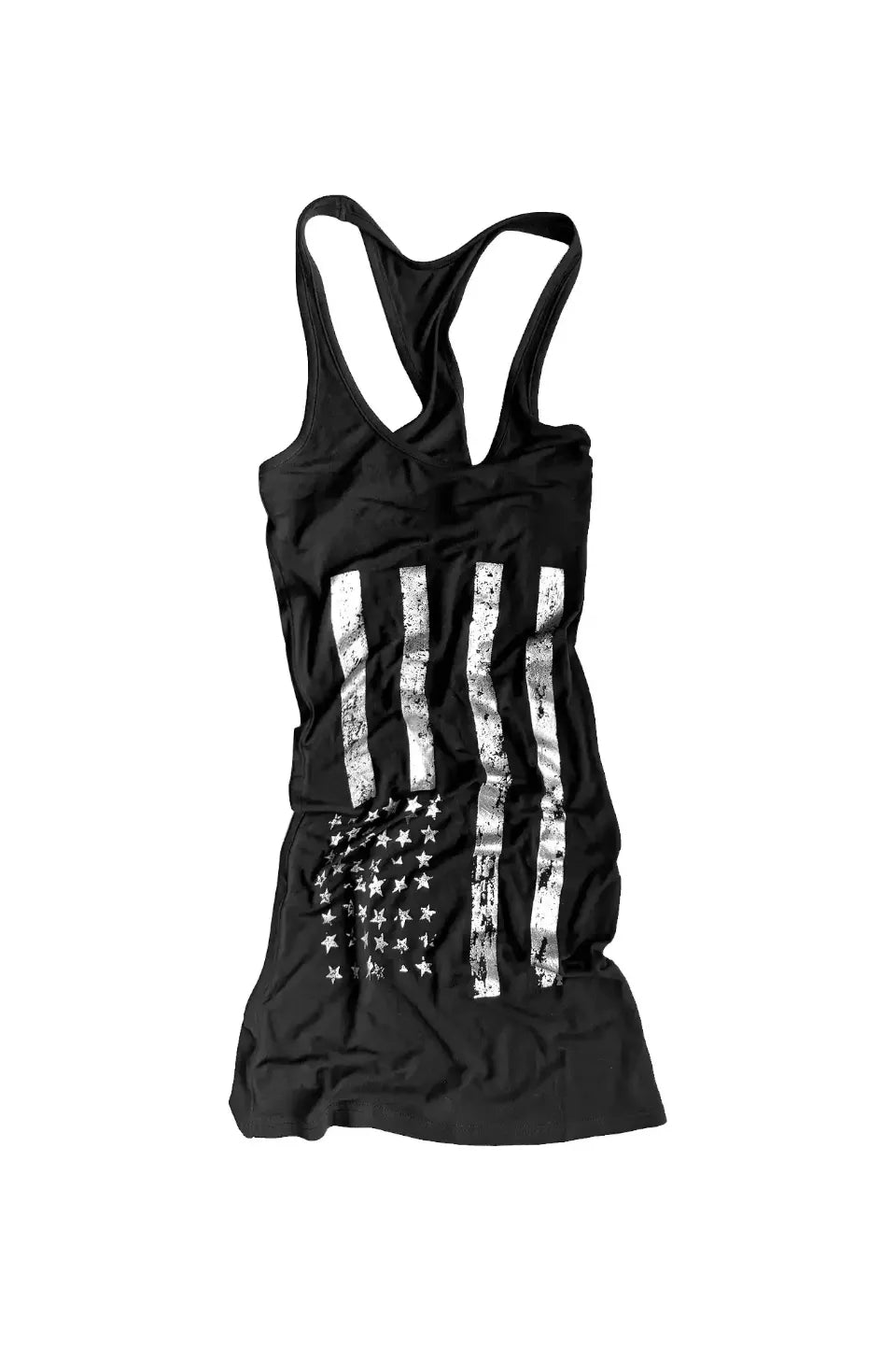 Metallic Foil Flag Print Tank Top