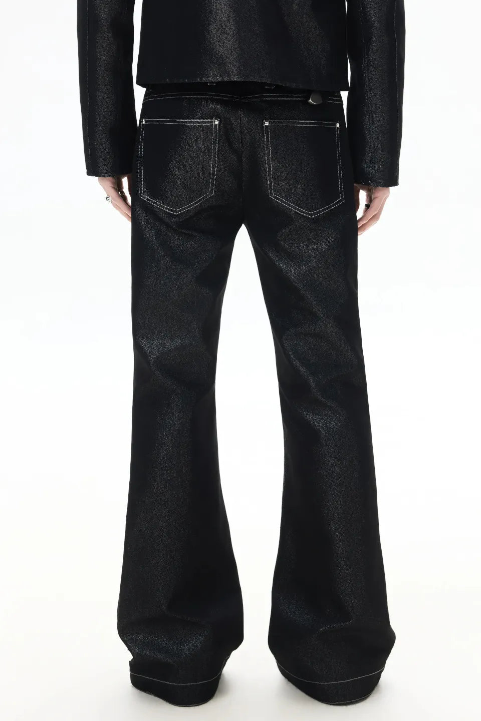 Metallic Shimmer Bootcut Jeans