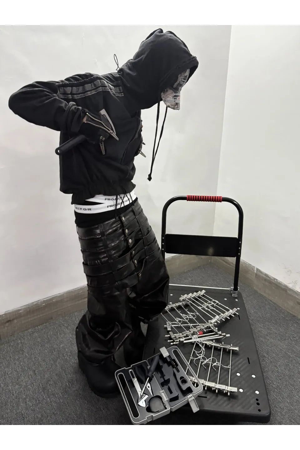 Multi Waist Coated Biker Pants