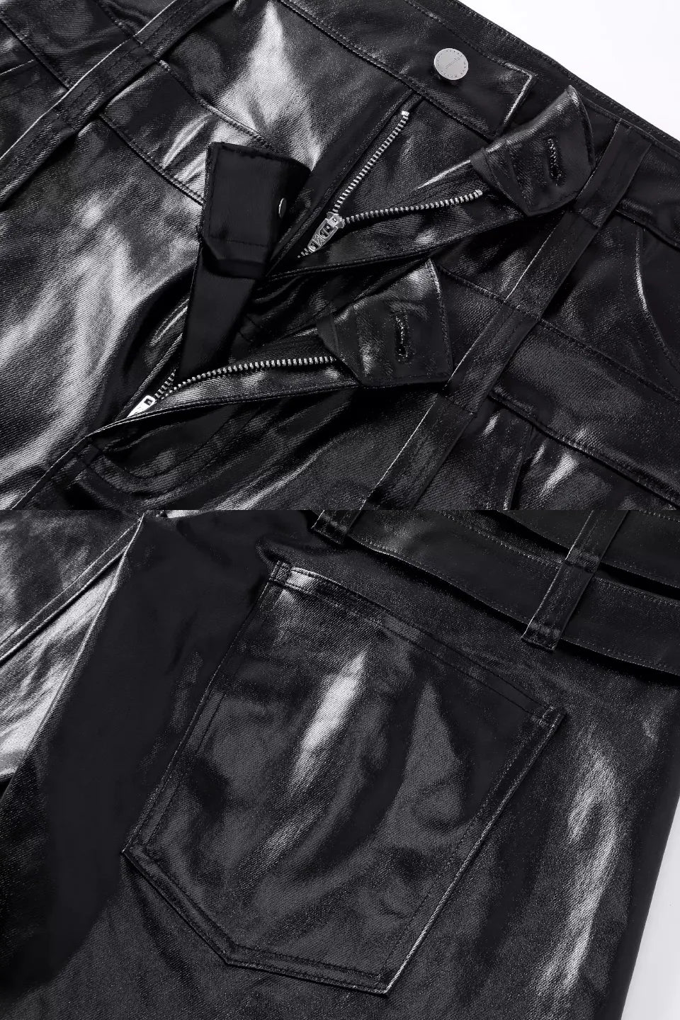 Multi Waist Coated Biker Pants