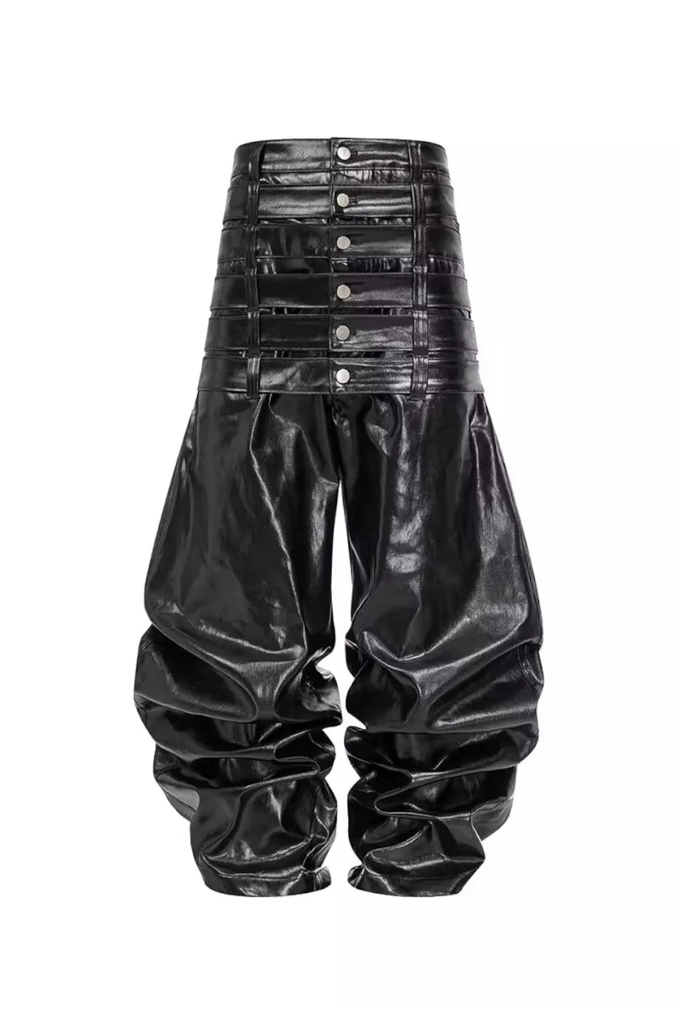 Multi Waist Coated Biker Pants