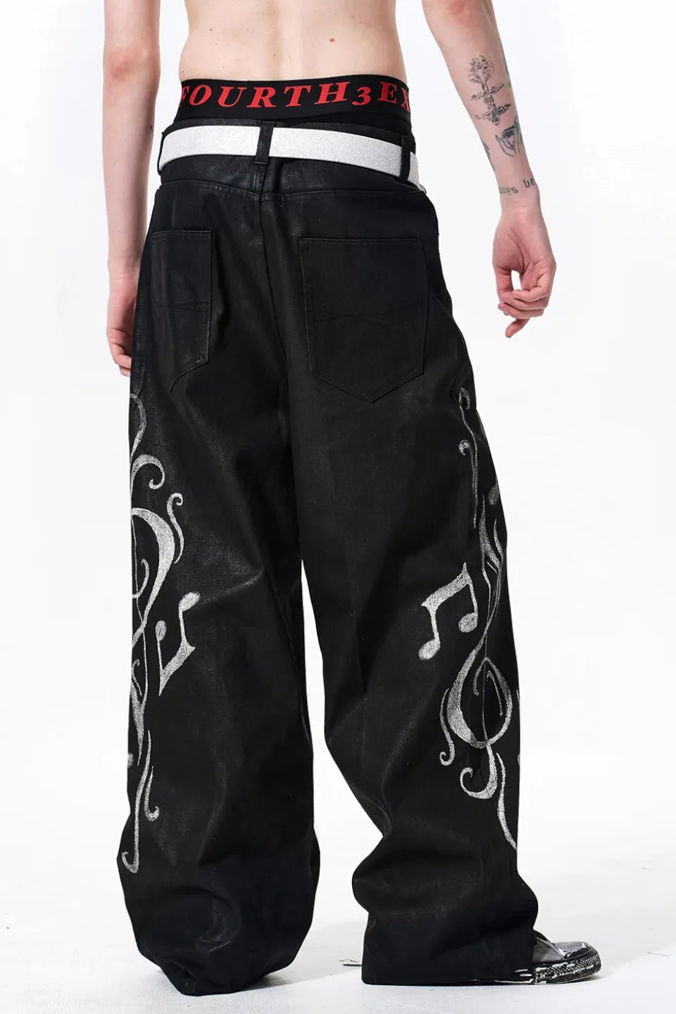 Musical Note Print Jeans