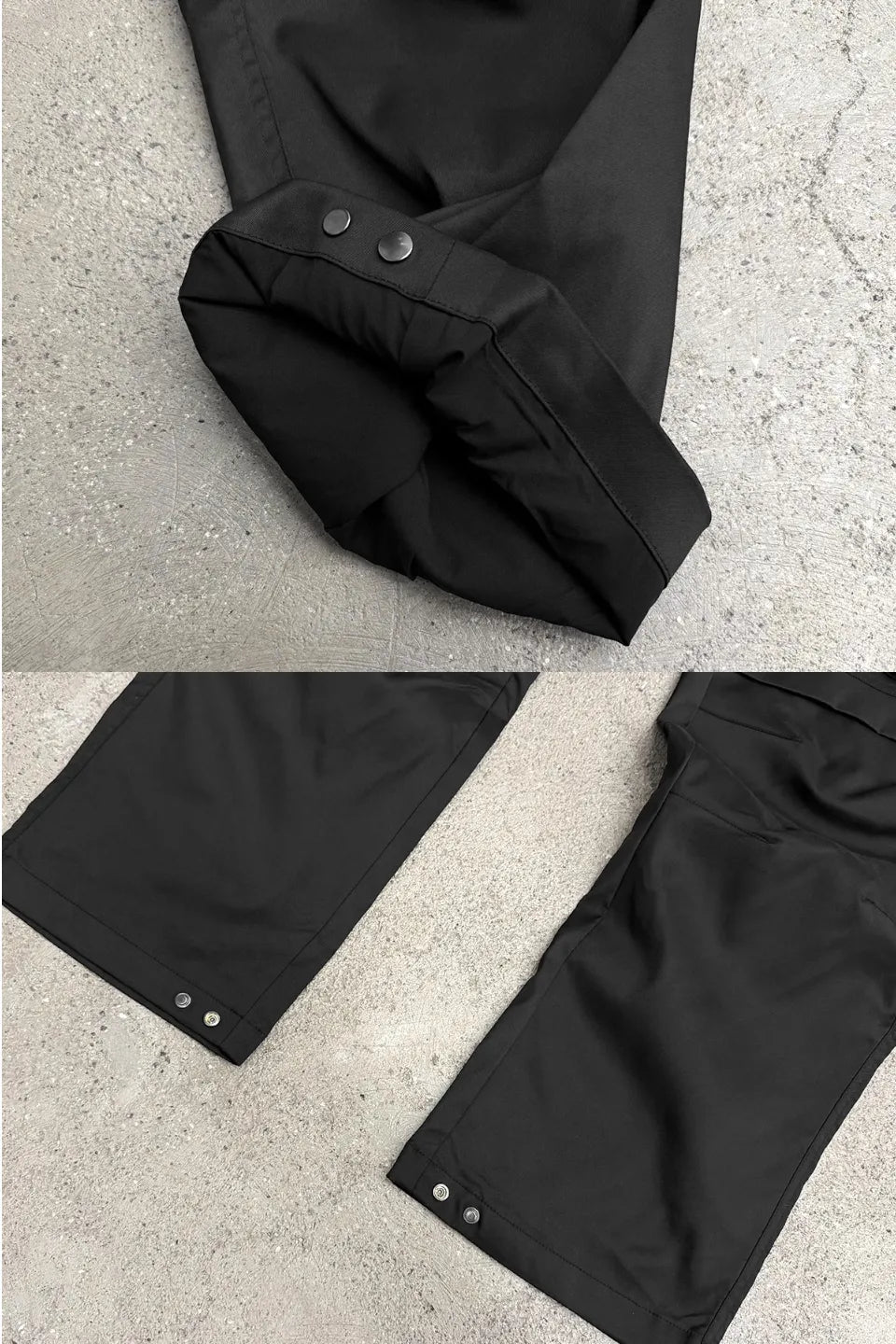 Nylon Drawstring Pocket Cargo Wide Leg Straight Trousers