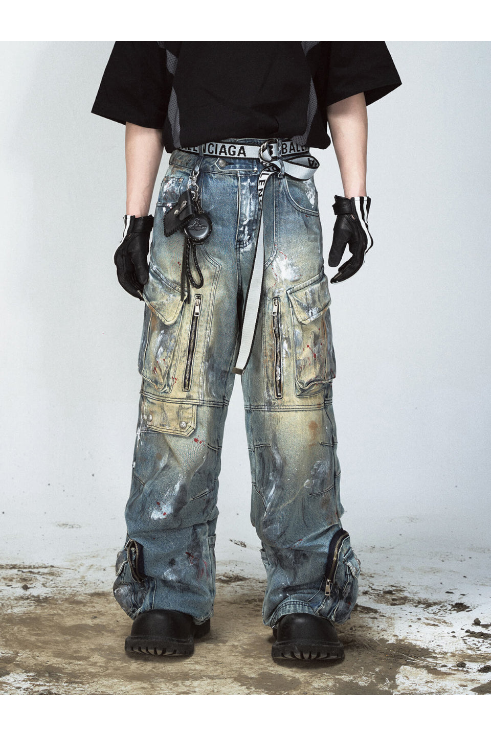 Paint Splatter Ripped Jeans