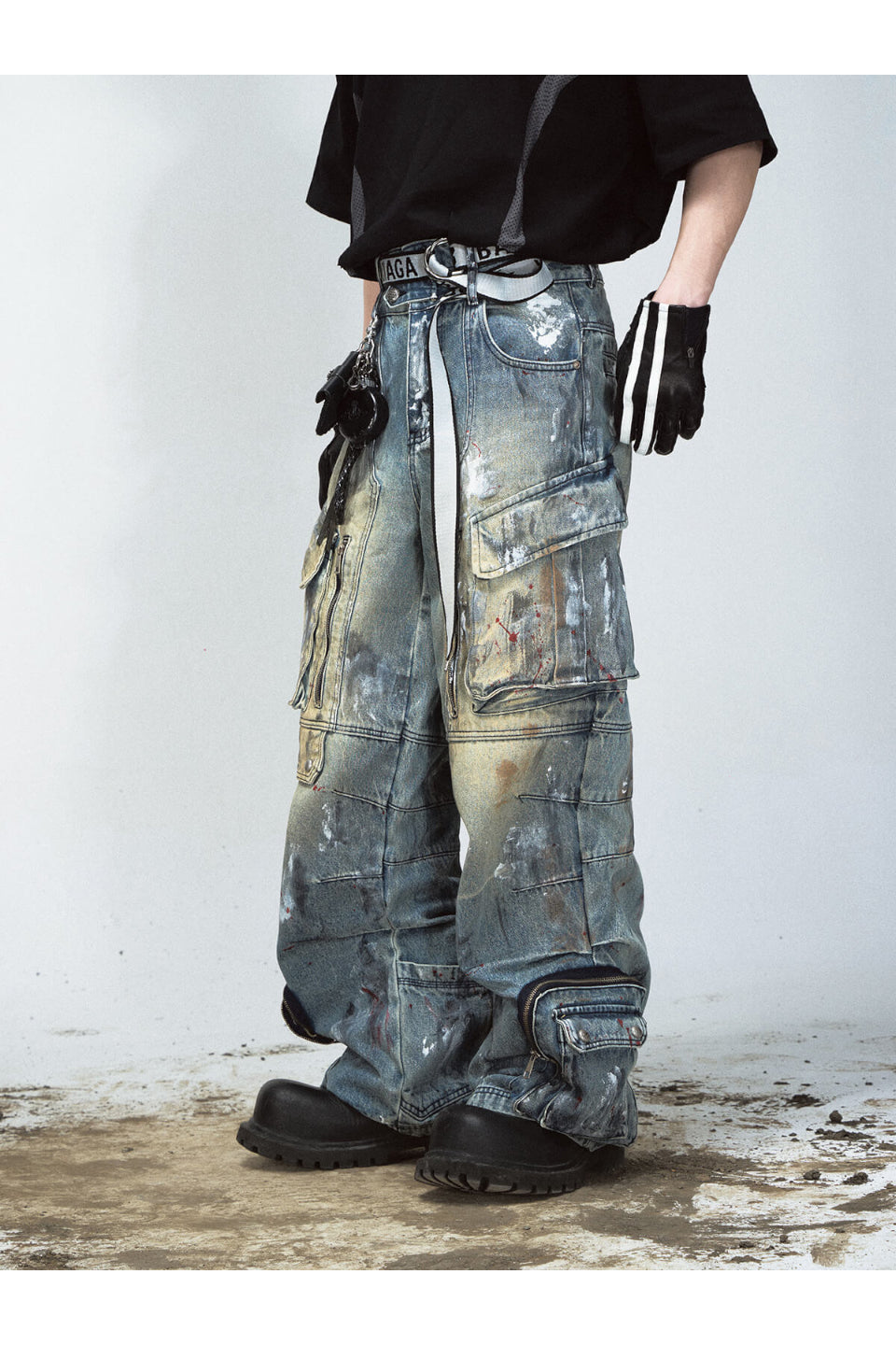 Paint Splatter Ripped Jeans
