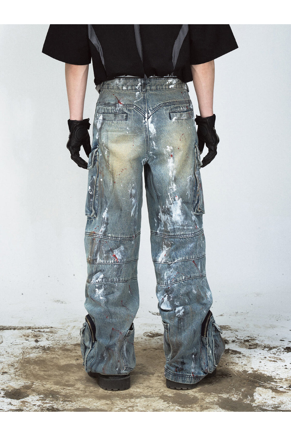 Paint Splatter Ripped Jeans