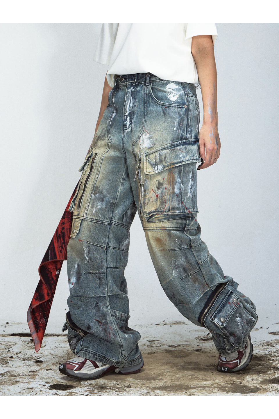 Paint Splatter Ripped Jeans