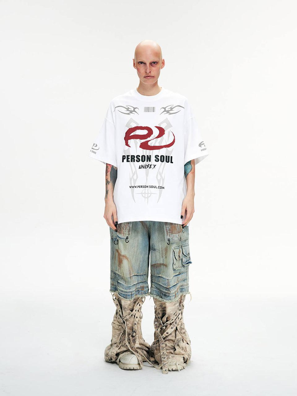 Paneled Camo Baggy Jeans