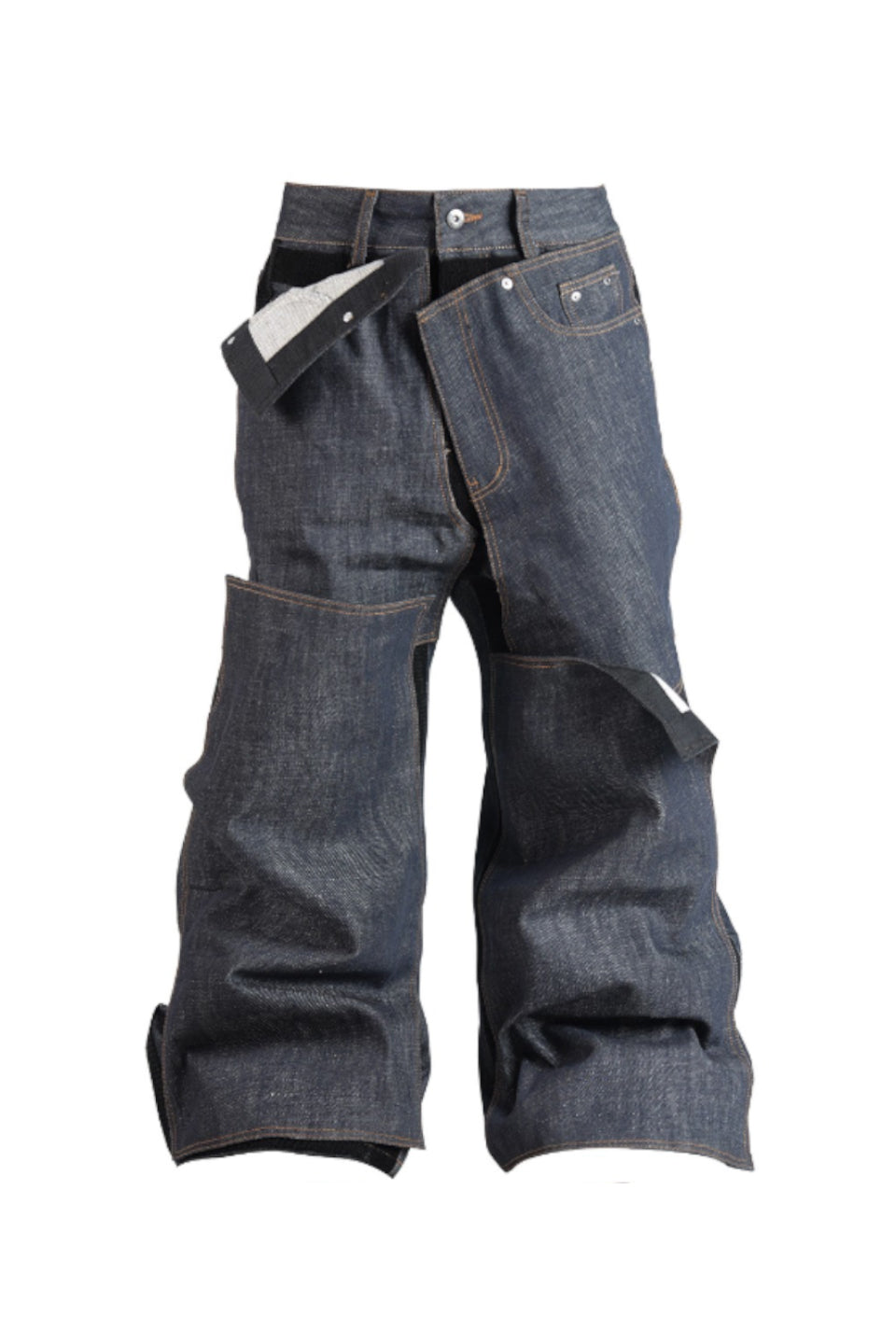 Peel Off Pant Piece Raw Unslaked Raw Cow Jeans in Original Color