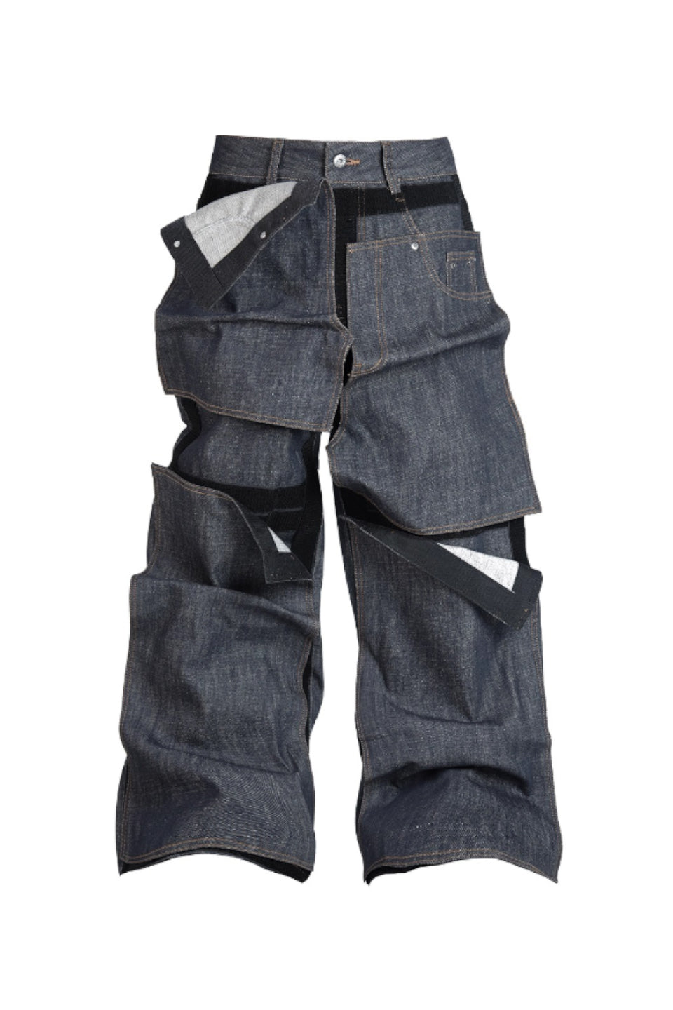 Peel Off Pant Piece Raw Unslaked Raw Cow Jeans in Original Color