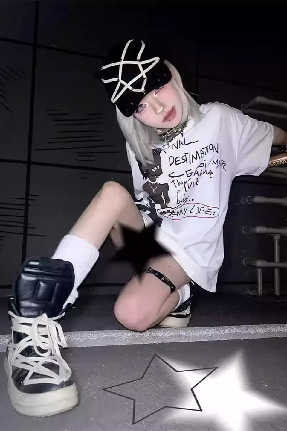 Pentagram Washed Denim Baseball Cap