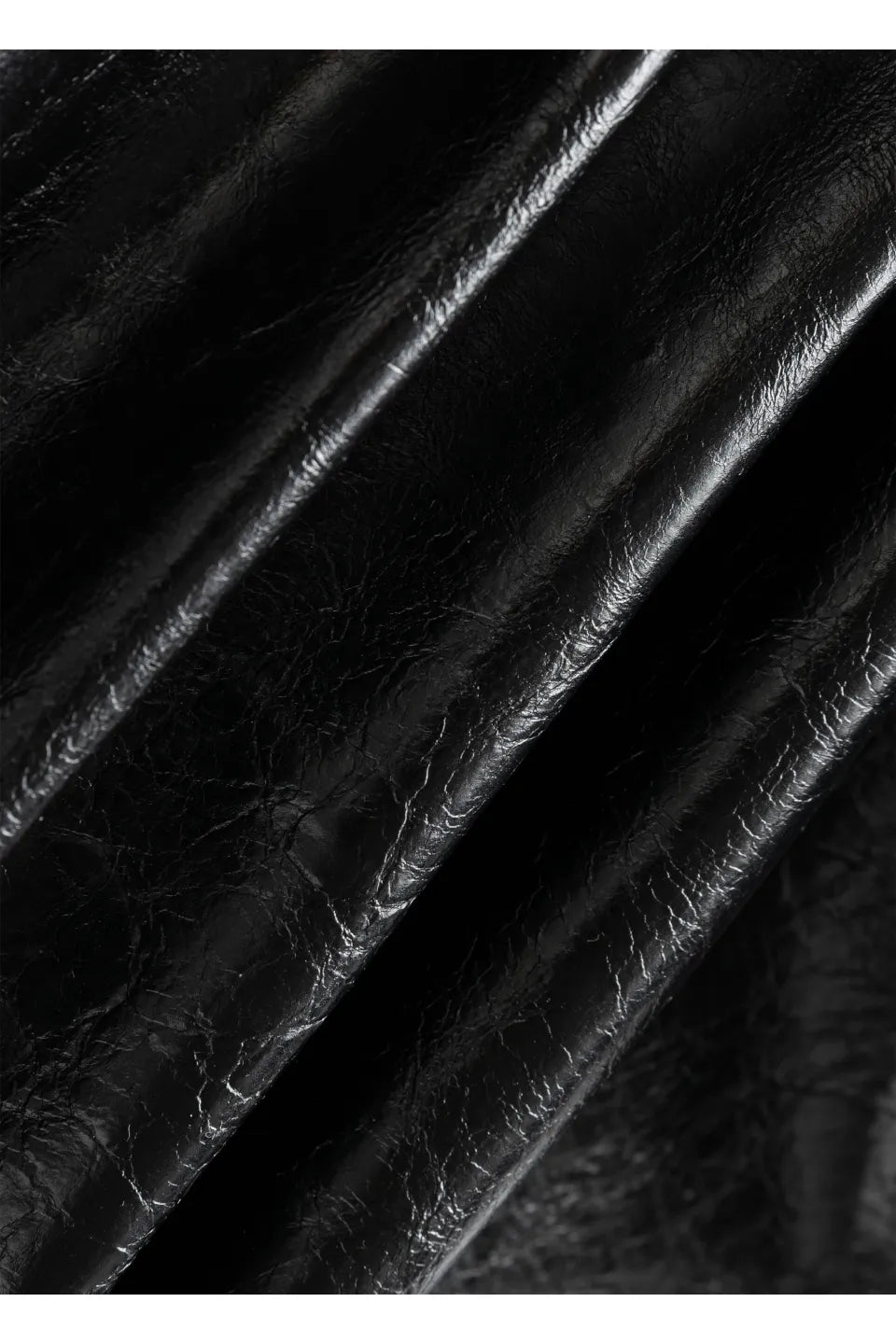 Pleated Leather Puffer Jacket