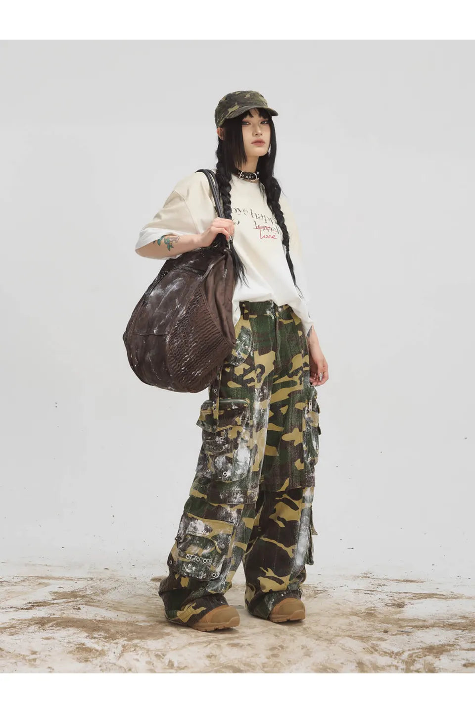 Punk Vintage Dirty Dyed Tote Bag