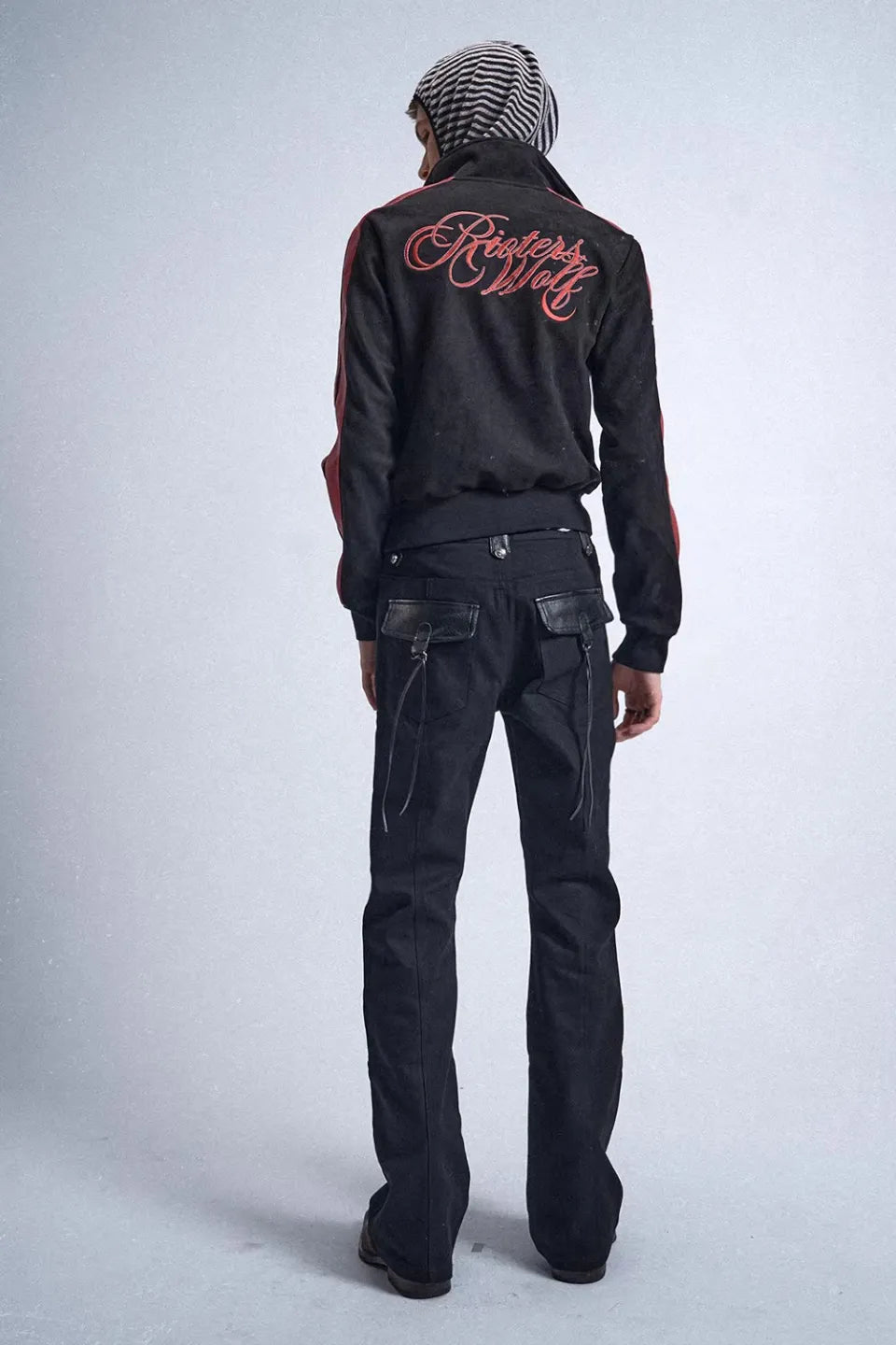 RUDE WOLF Blood Wolf Embroidered Suede Jacket