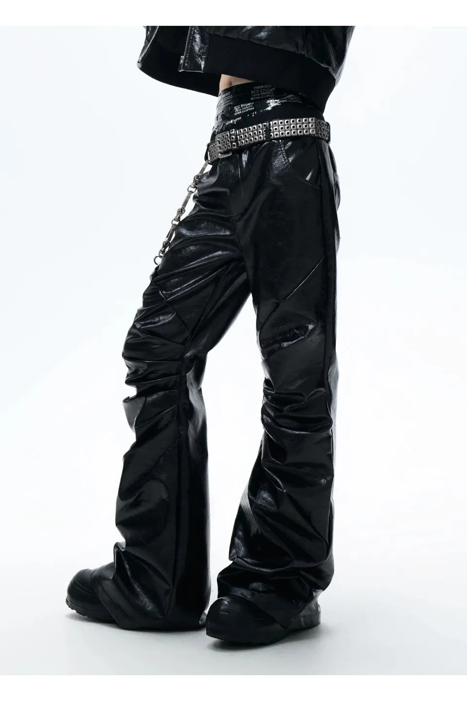 Radiant Pleat Leather Pants