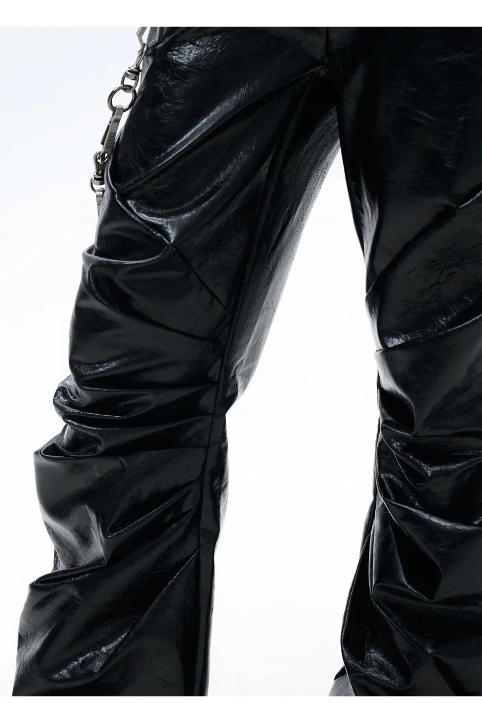 Radiant Pleat Leather Pants