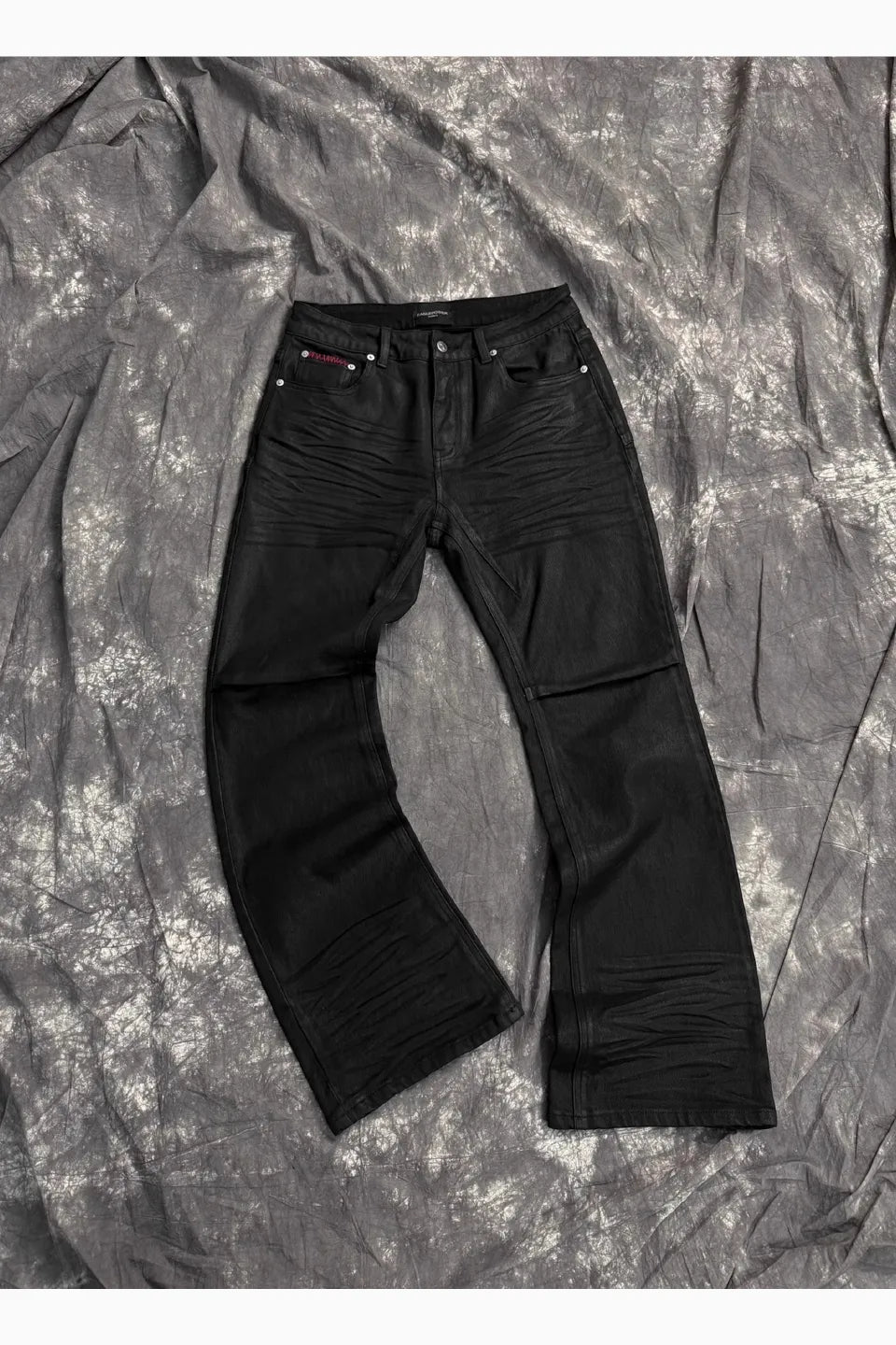 Red Line Handmade Waxed Coating Red Stitched Jeans