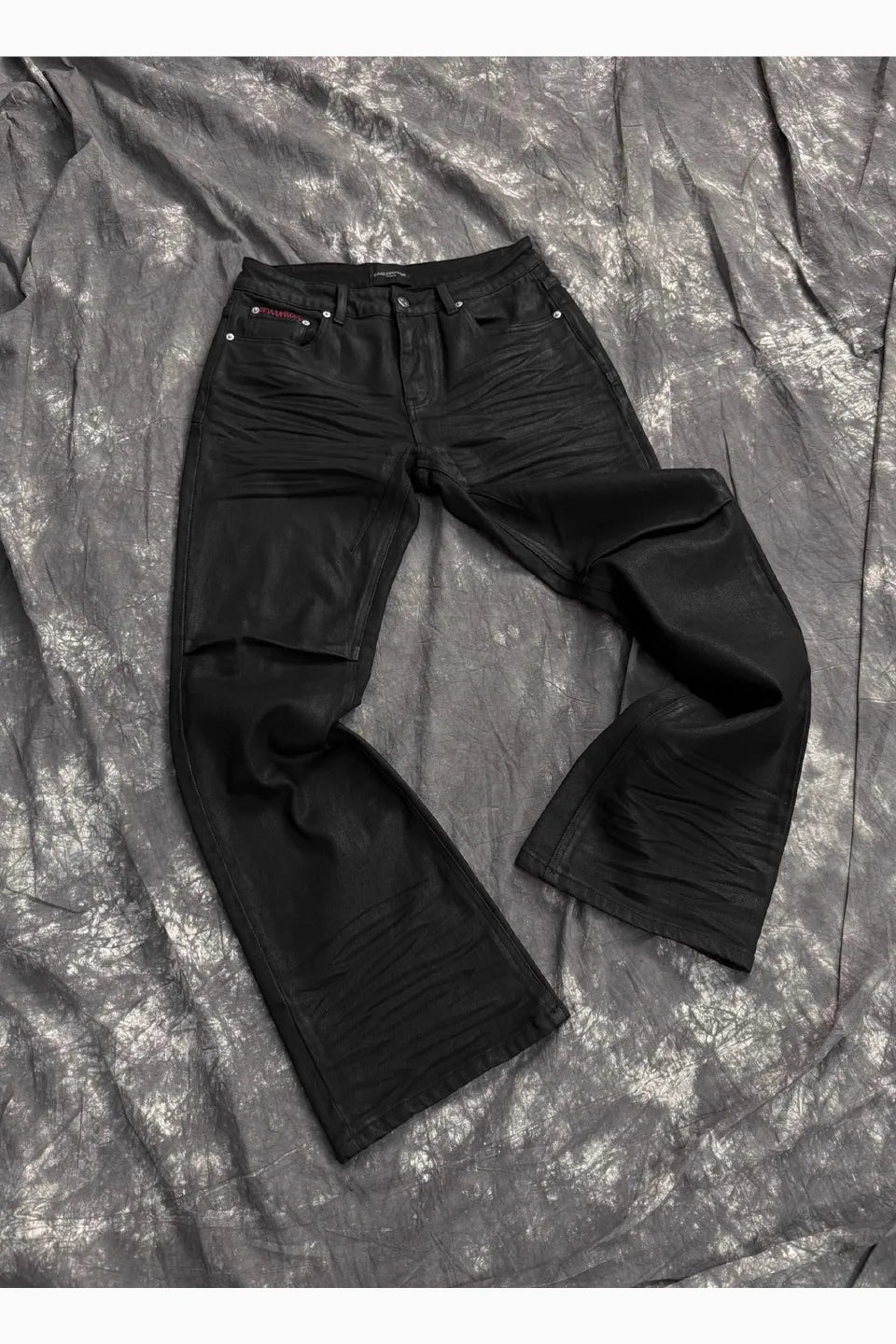 Red Line Handmade Waxed Coating Red Stitched Jeans