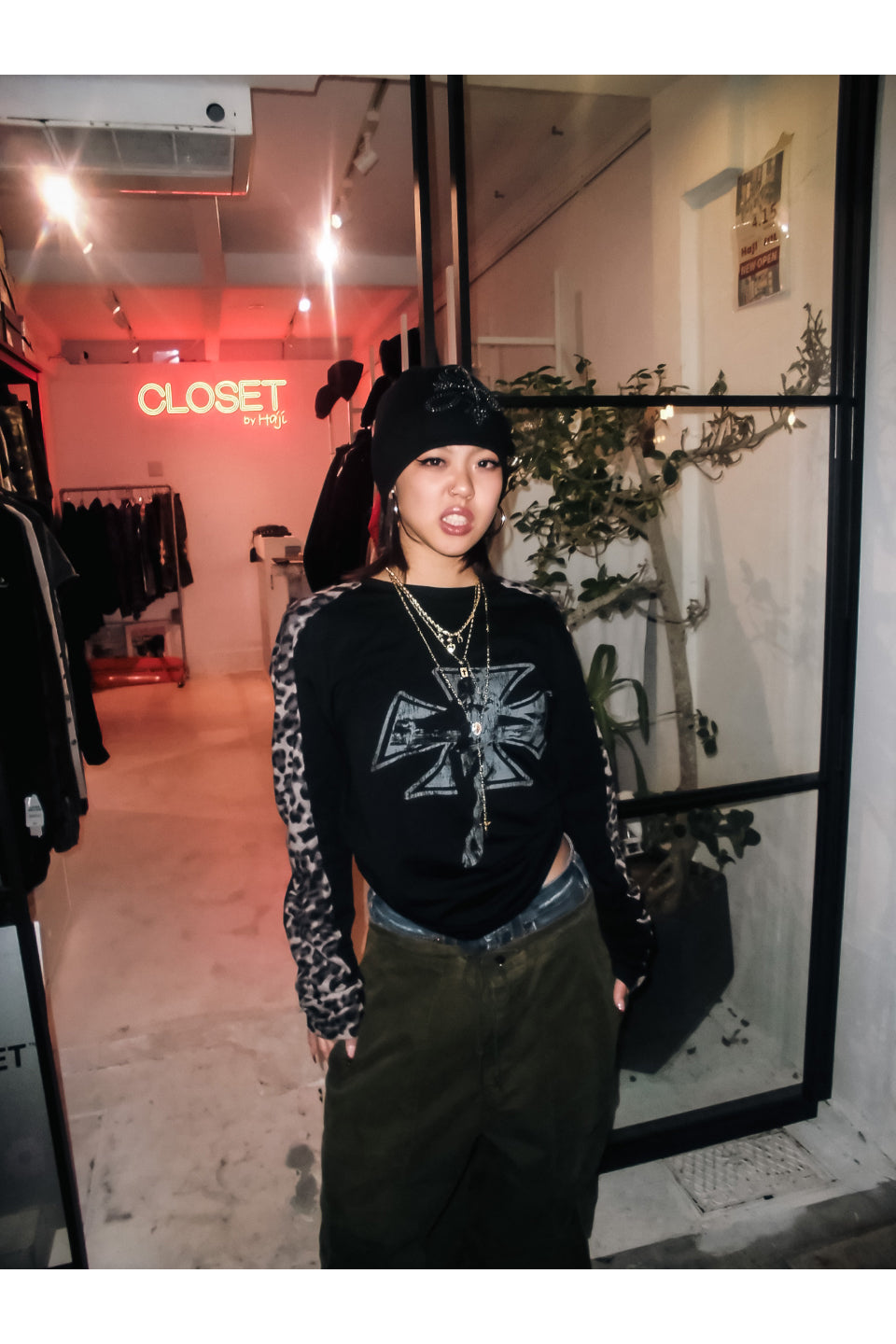 Rhinestone Cross Beanie