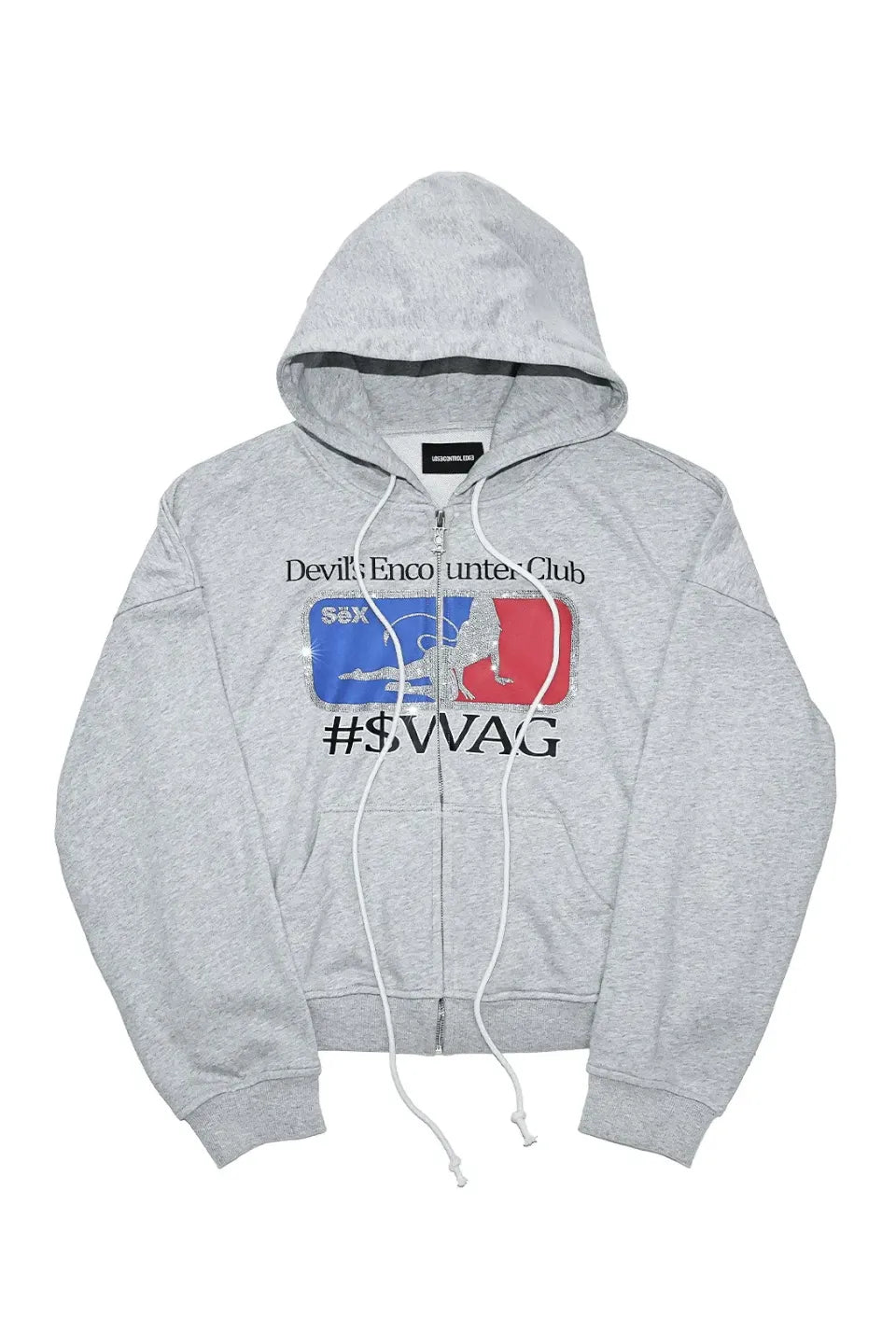 Rhinestone Bootleg NBA Graphic Zip Hoodie