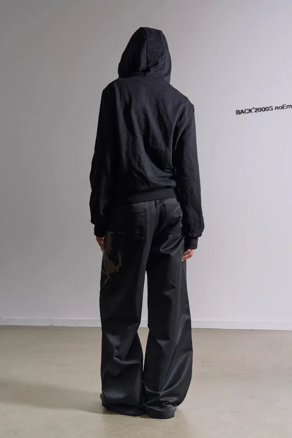 Rivet Decorated Slim Fit Hooded Fur Collar Sweatshirt