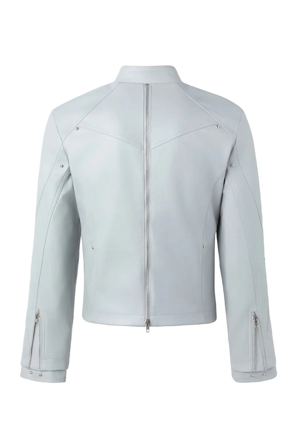 Sharp Zip Leather Jacket