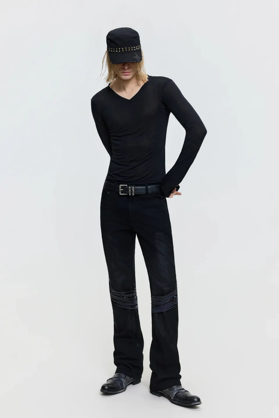 Sheer V Neck Knit
