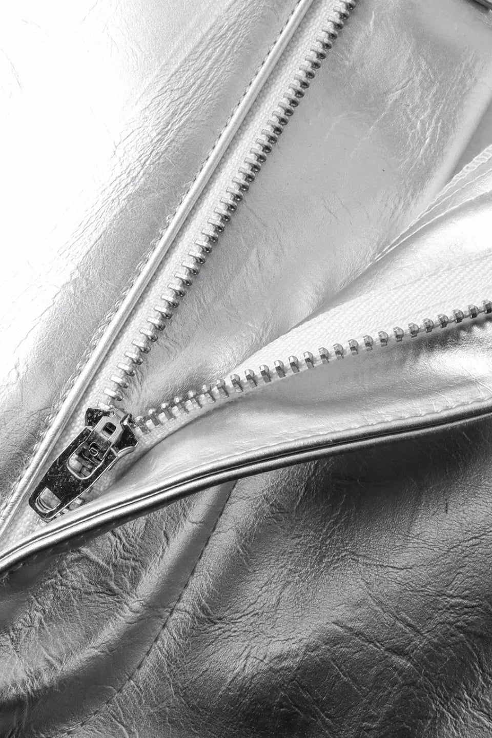 Silver Liquid Leather Pants